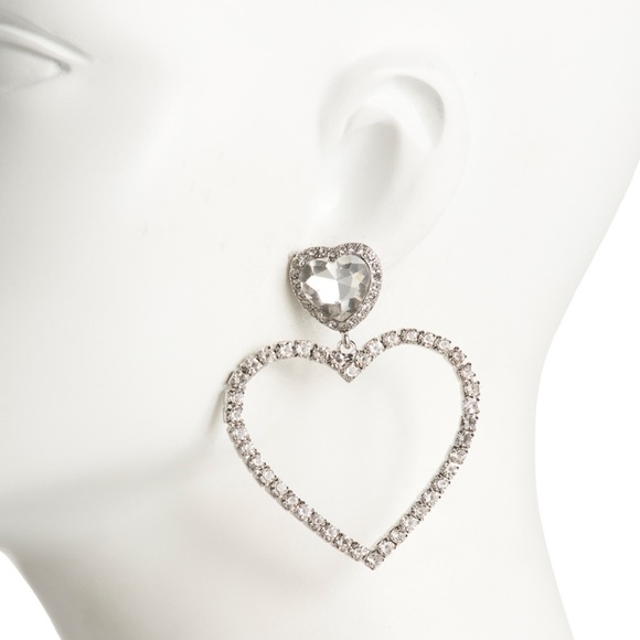 KENNETH JAY LANE Crystal Heart Earrings - Picture 4 of 6